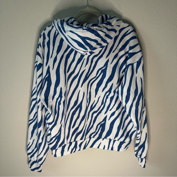 AVIATOR NATION TIGER RELAXED ZIP HOODIE WITH POCKETS - BLUE TIGER SZ S - Picture 7 of 7